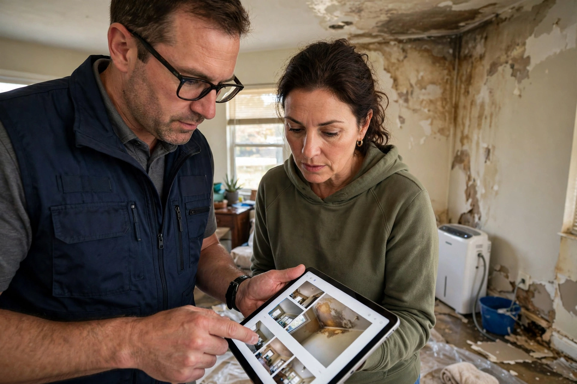 Water damage restoration in Central Florida, Florida - insurance adjuster review