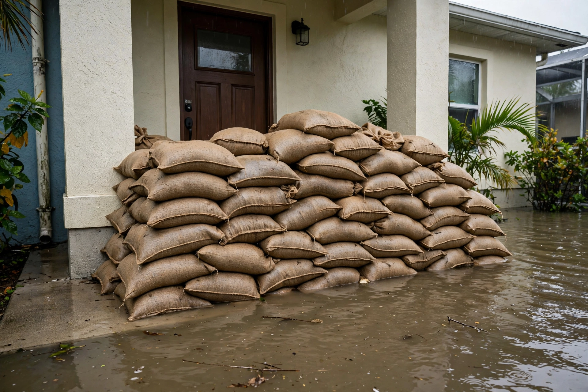 Water damage restoration in Euless, Texas - sandbag flood protection